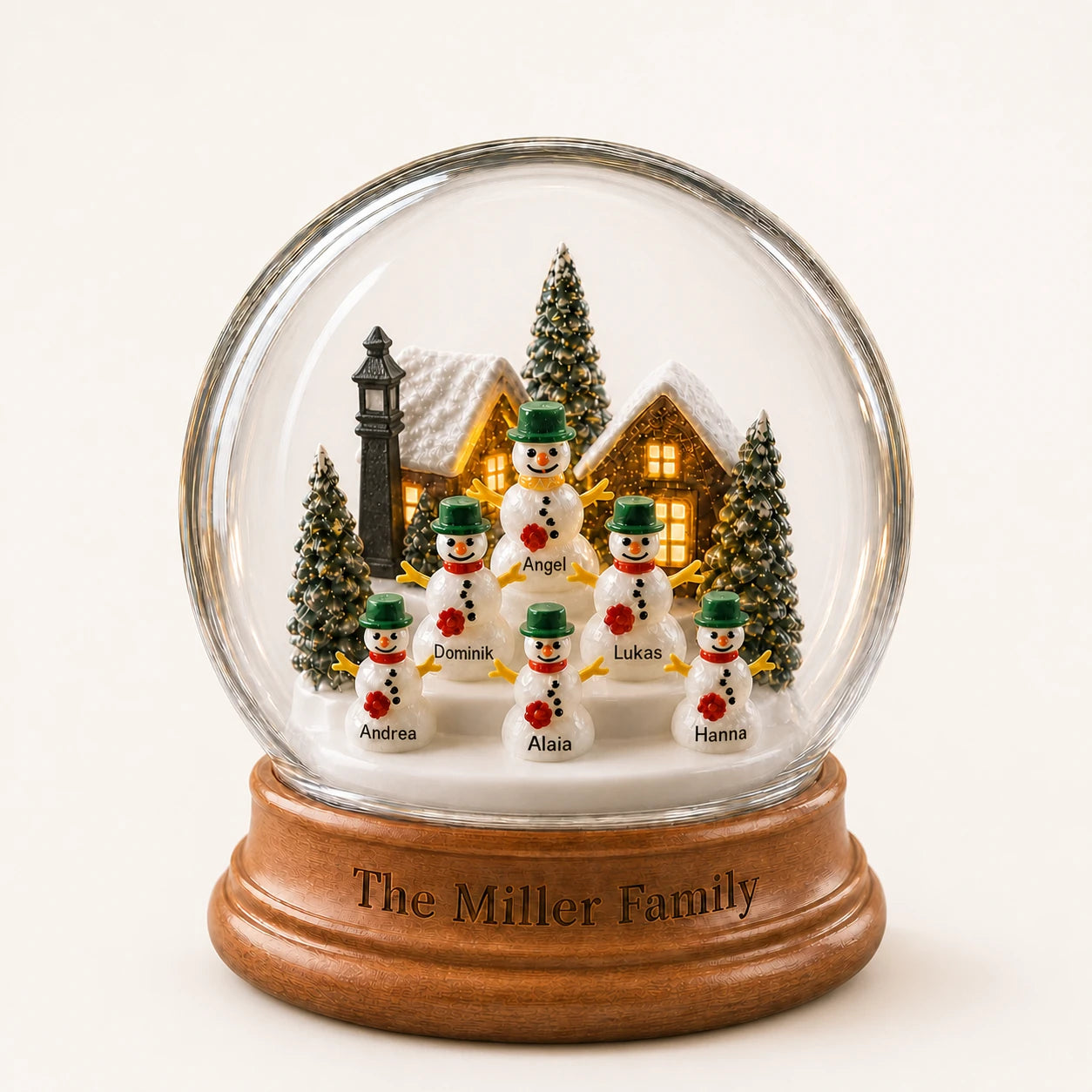 Personalized Family Snowman Globe