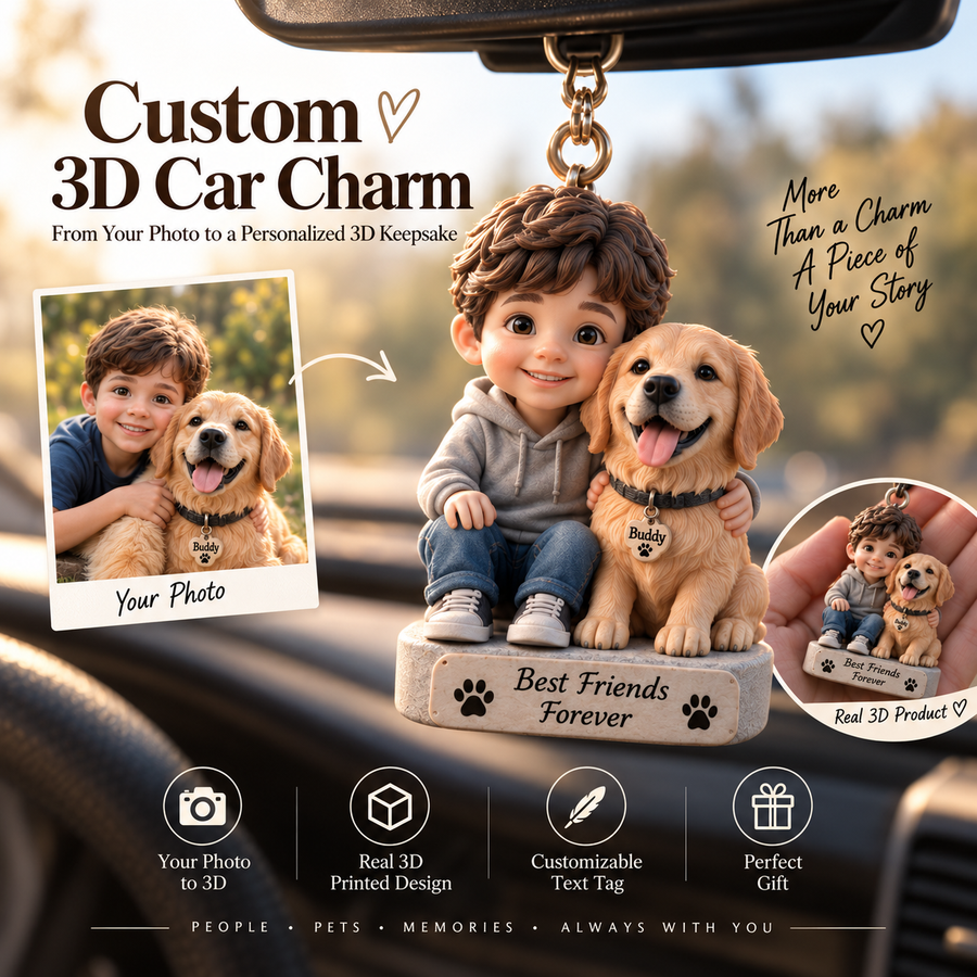 Personalized 3D Photo Car Charm