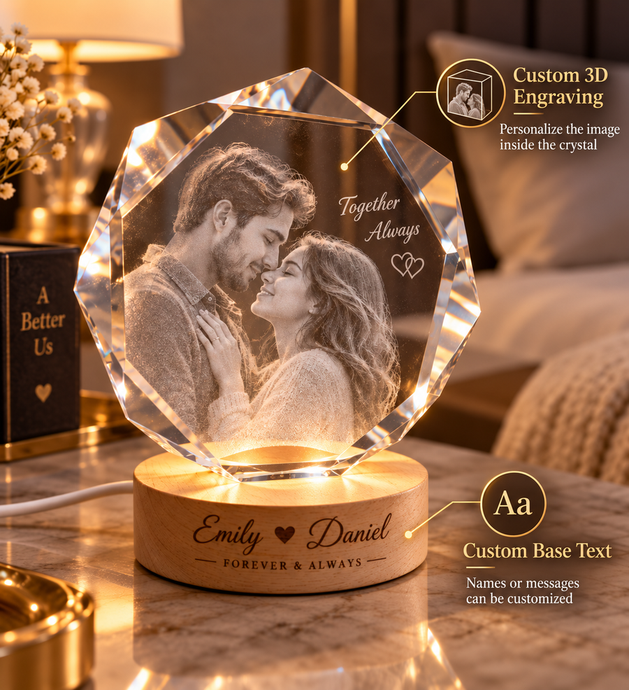 Personalized Octagon Photo Crystal