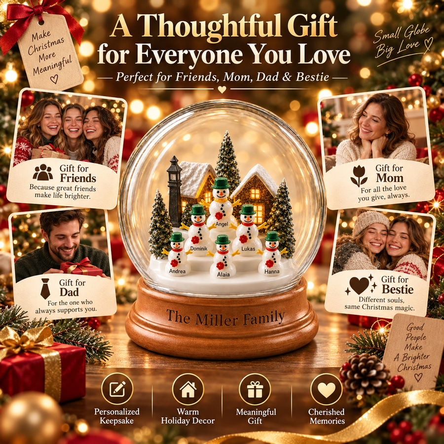 Personalized Family Snowman Globe