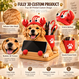 Custom 3D Phone Stand & Pen Holder from Your Photo – Personalized People & Pet Desk Organizer, 3D Keepsake, Unique Gift for Family, Couples & Friends