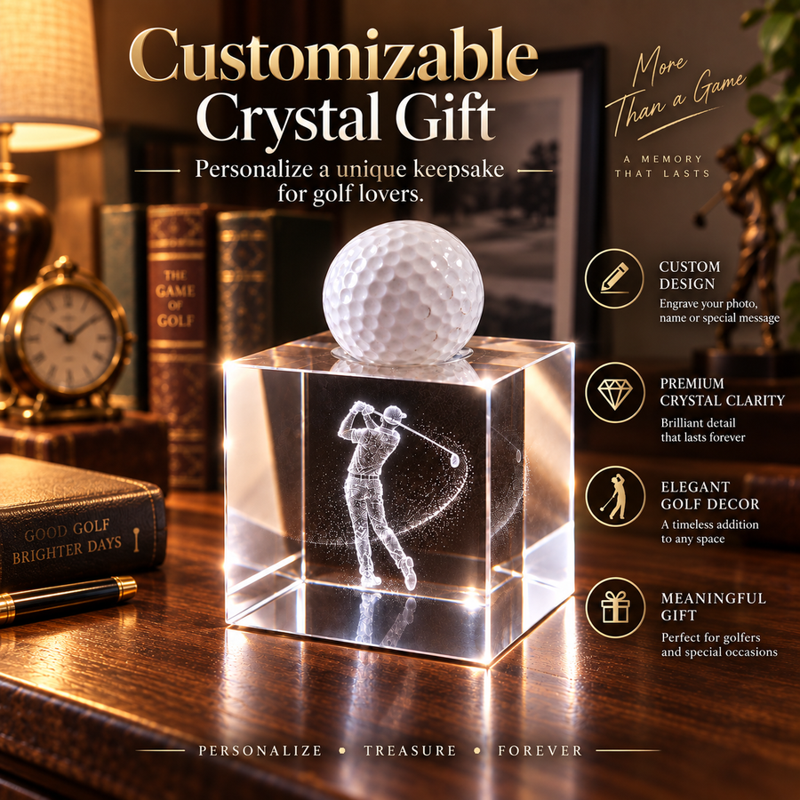 Personalized Golf Photo Crystal