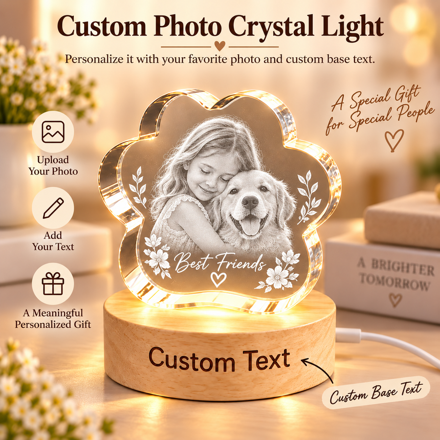 Personalized Flower Photo Crystal