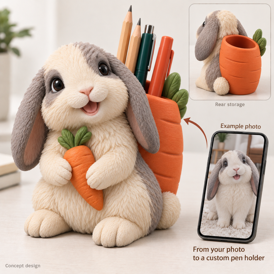Personalized 3D Pet Rabbit Pen Holder