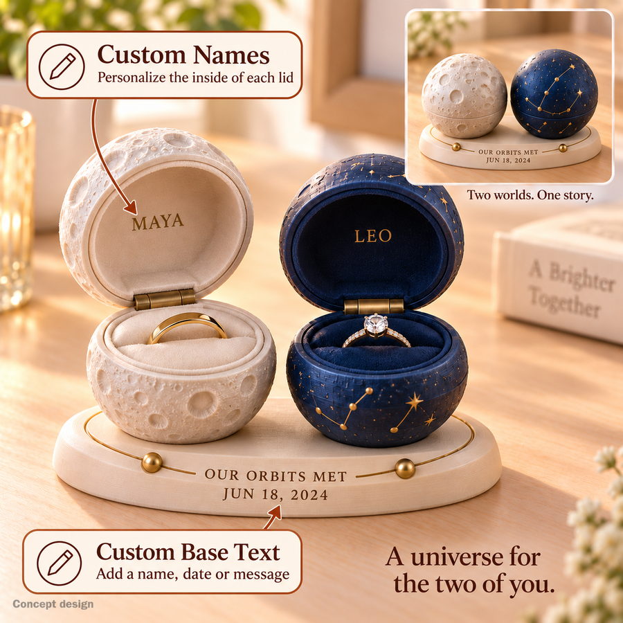 A Universe for the Two of You – Custom Moon & Stars Box