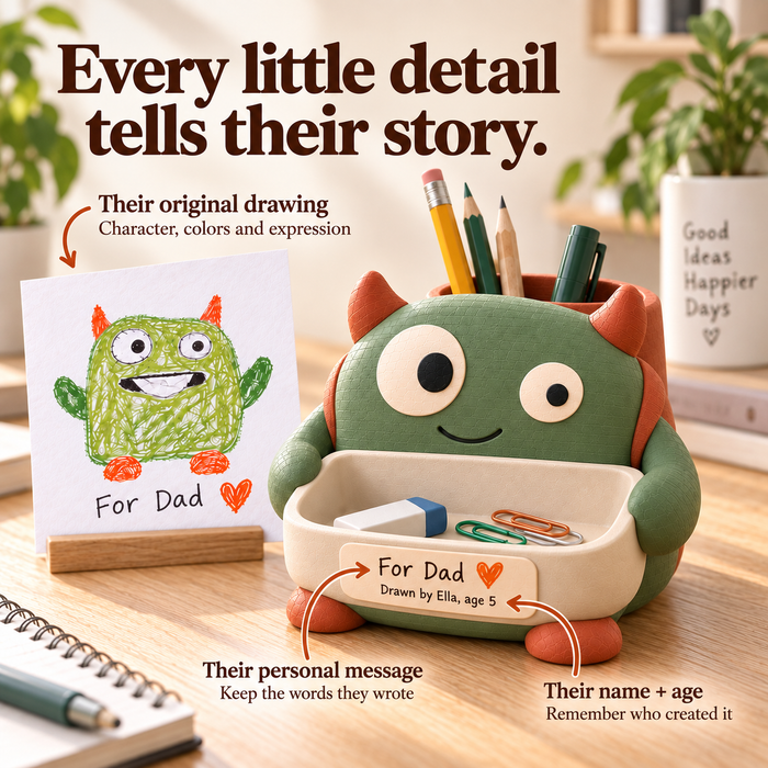 Personalized Kids' Drawing Desk Organizer