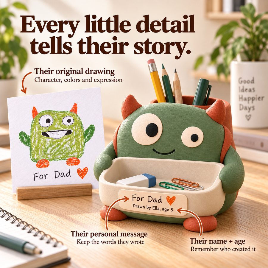 Personalized Kids' Drawing Desk Organizer