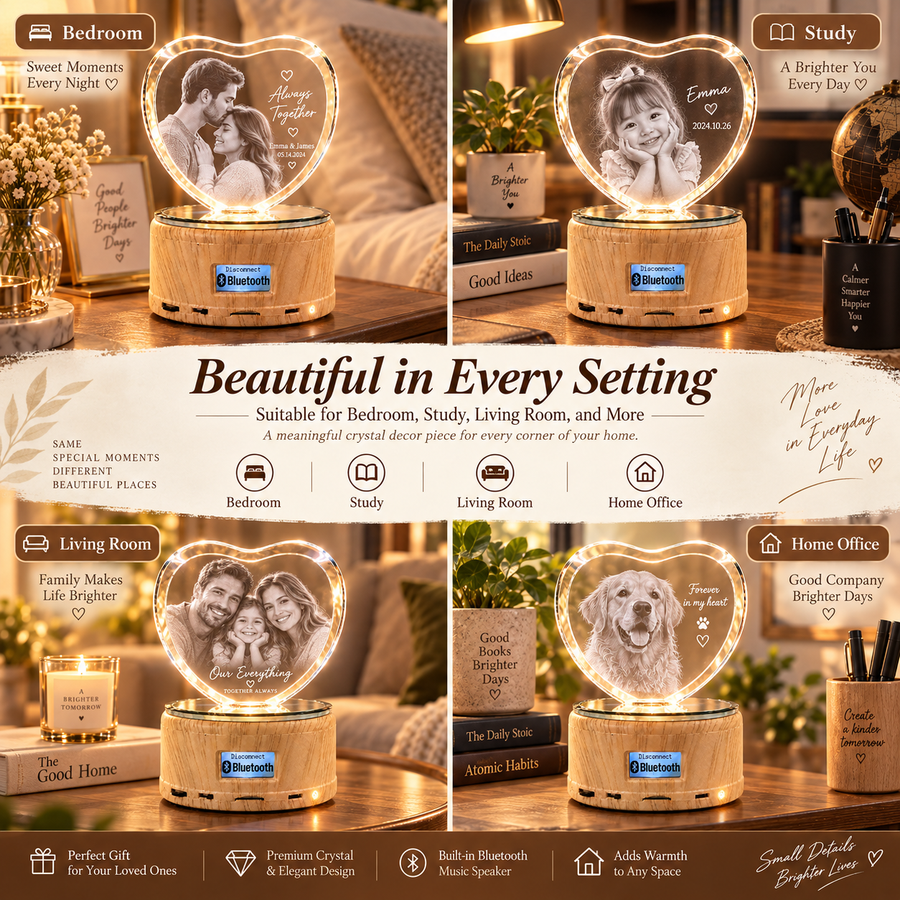 Personalized Heart Photo Crystal