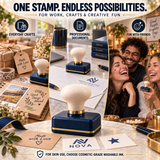 Personalized Custom Stamp with Quick-Twist Detachable Handle – Custom Name, Logo & Design Stamp, Reusable Stamp for Business, Gifts & Everyday Use